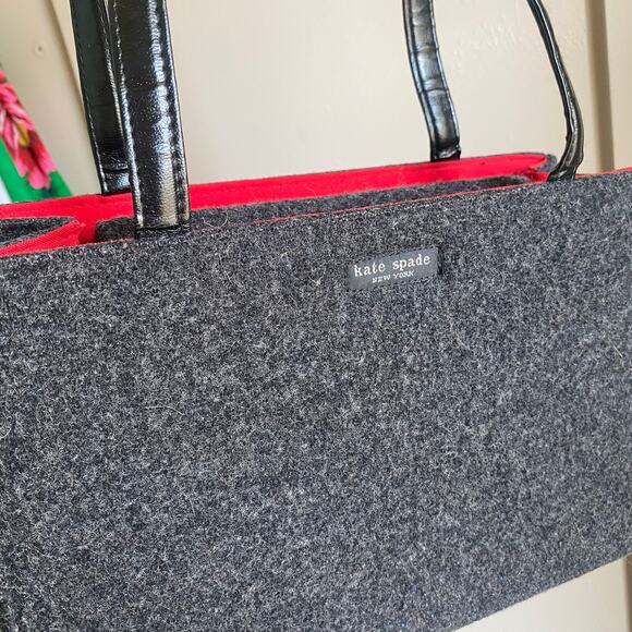 Kate Spade Wool Grey shoulder Purse Bag - Picture 3 of 9